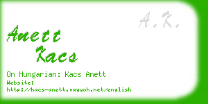 anett kacs business card